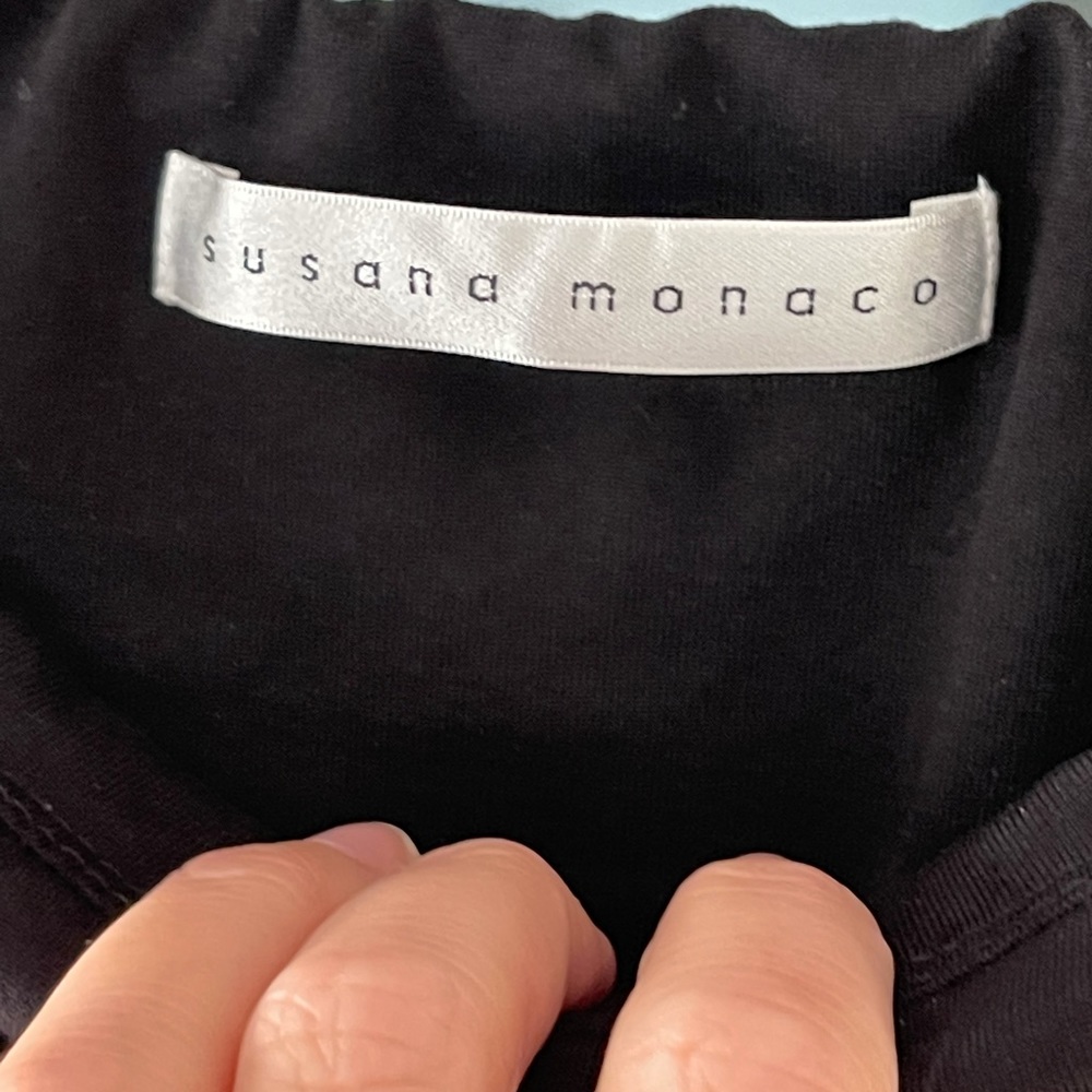 Susana Monaco Black Off Shoulder Dress Stretch XS - Picture 4 of 6